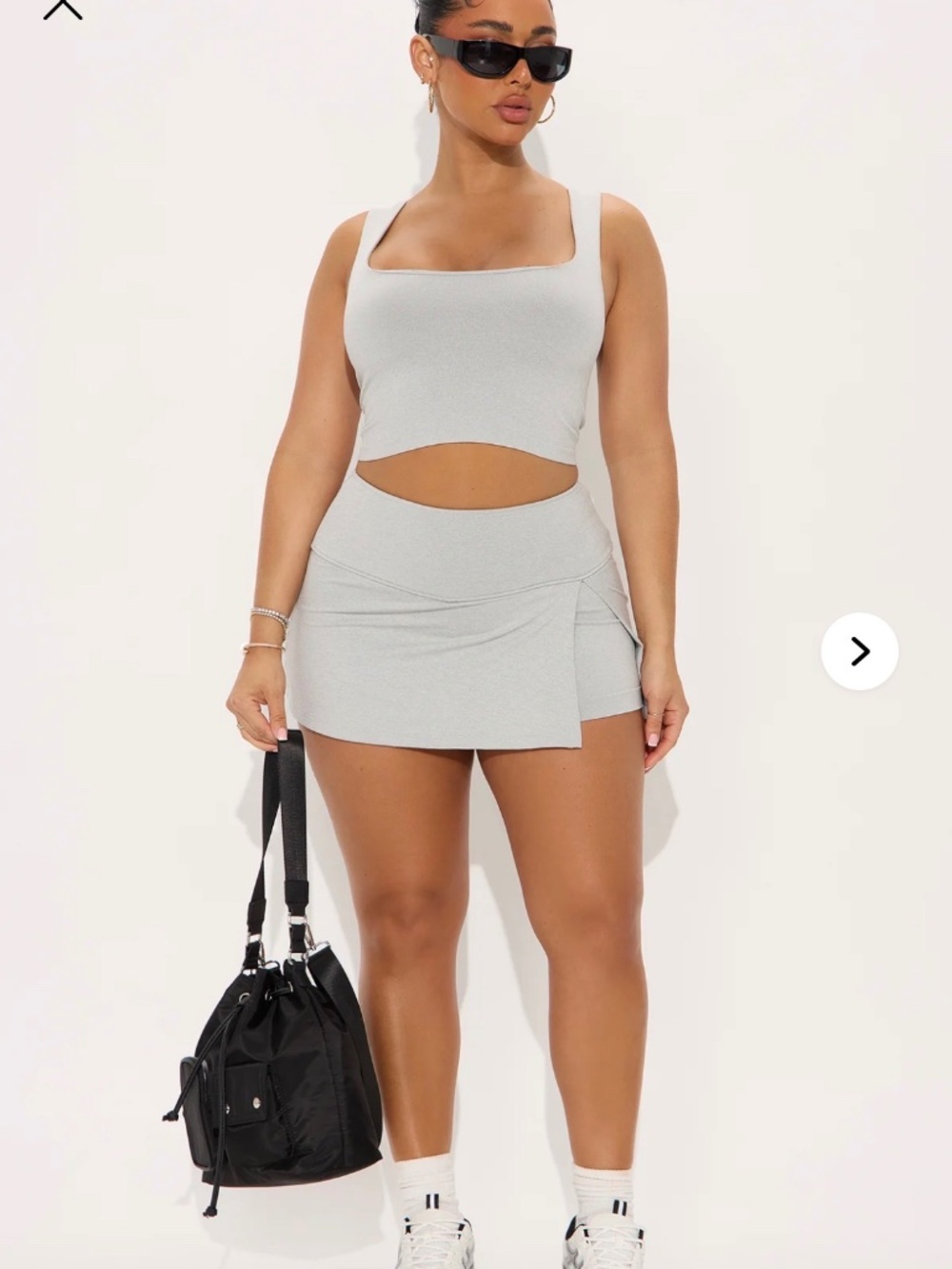 Sporty Babe Seamless Skirt Set - Grey